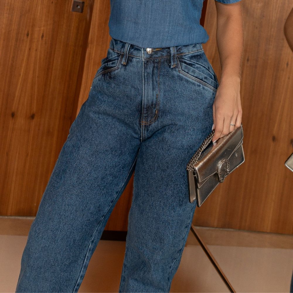 Calça Jeans Feminina Mom 100% Algodão -  10665