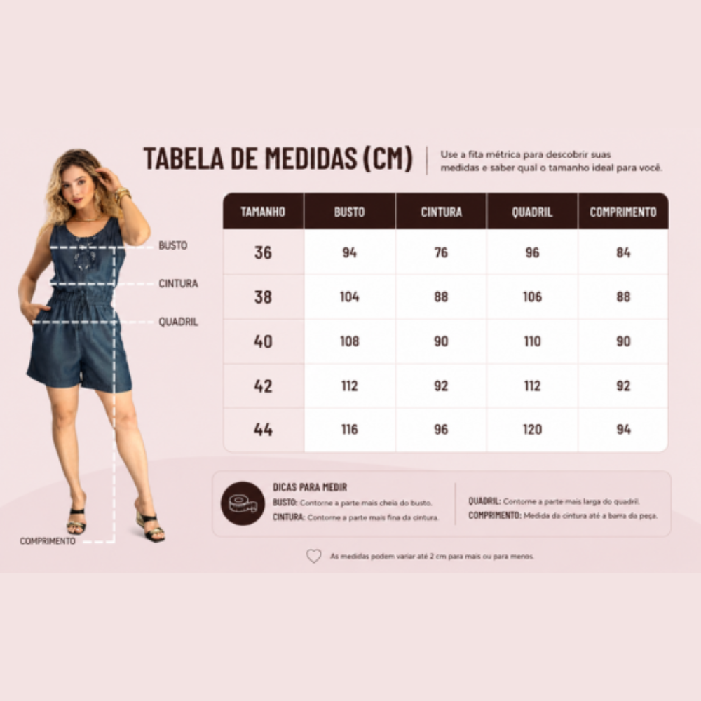 Tabela de medidas