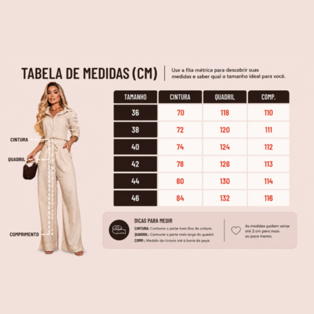 Tabela de medidas
