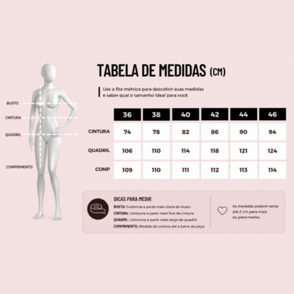 Tabela de medidas
