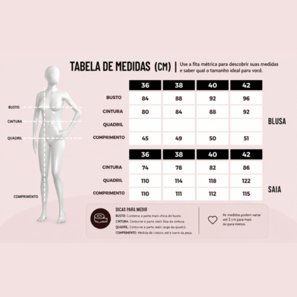 Tabela de medidas